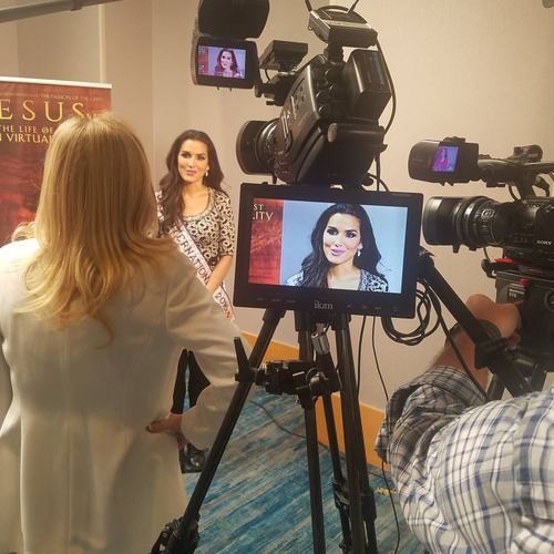 Priscilla Pruitt being interviewed