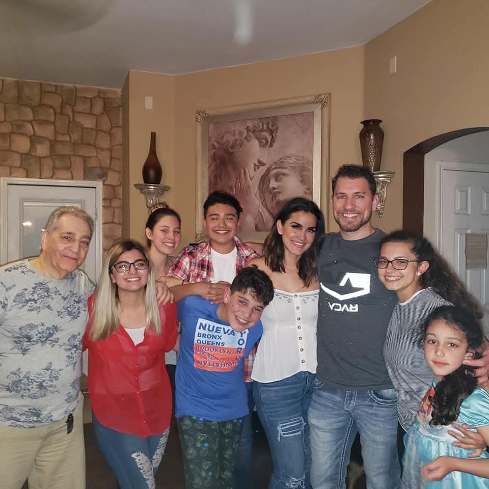 Priscilla's father Rafael with the kids